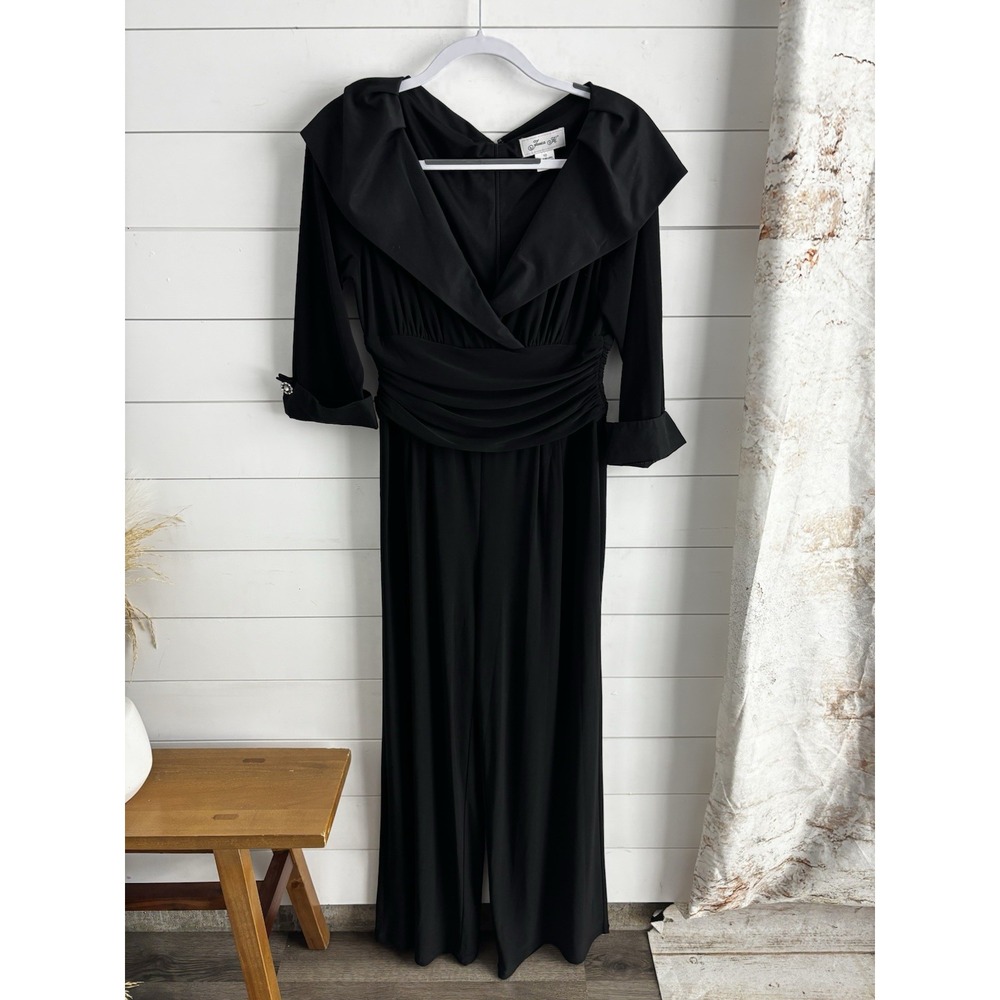 JESSICA HOWARD WIDE LEG WOMEN'S JUMPSUIT NAVY BLUE SIZE 10